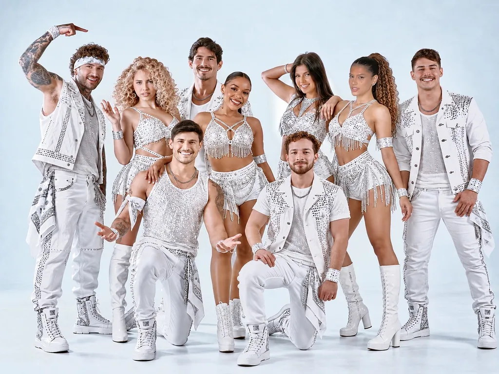 Artistas da Nova York de branco, todos juntos em estúdio